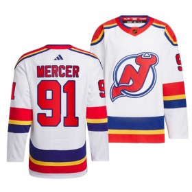 New Jersey Devils Hockeydrakt Dawson Mercer 91 2022-23 Hvit Reverse Retro 2.0 Adidas Authentic - Herre